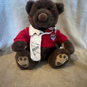 Lands' End Brown Teddy Bear with Red Shirt